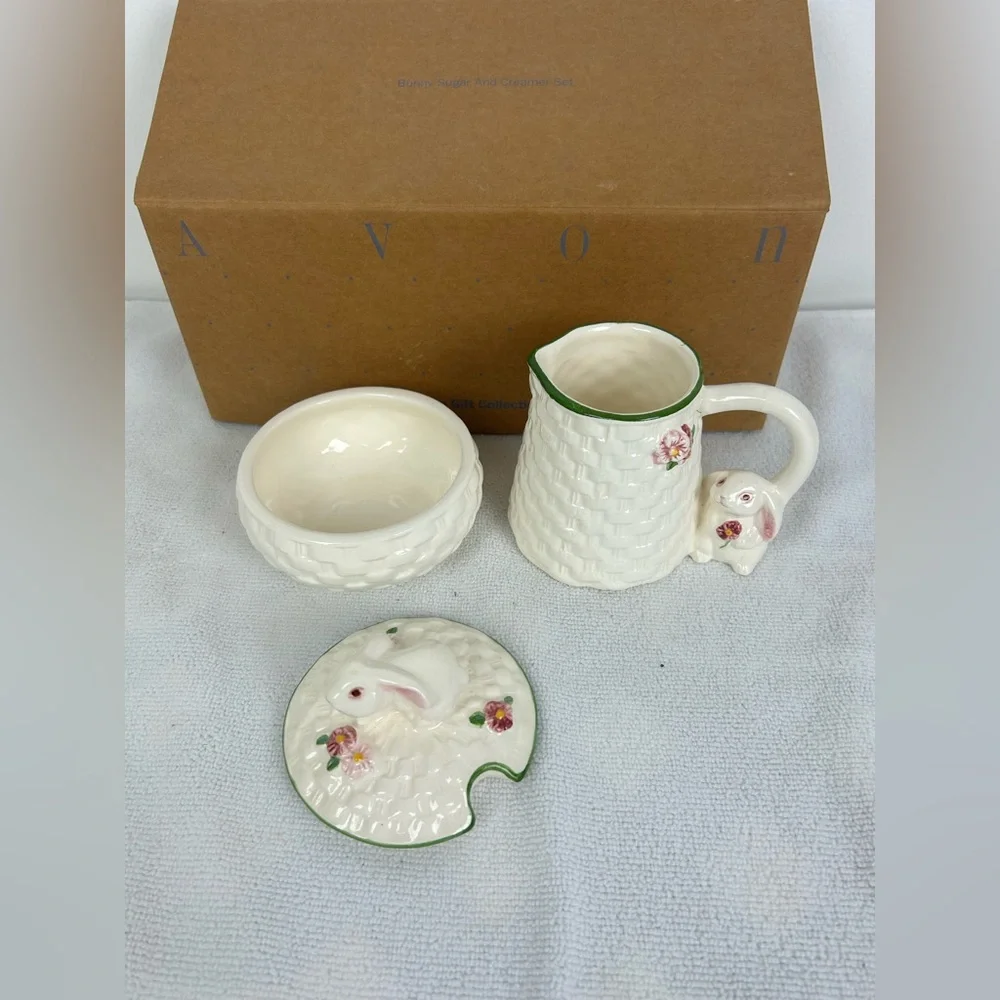 Avon NOS VTG Bunny Sugar and Creamer Set - Picture 2 of 12